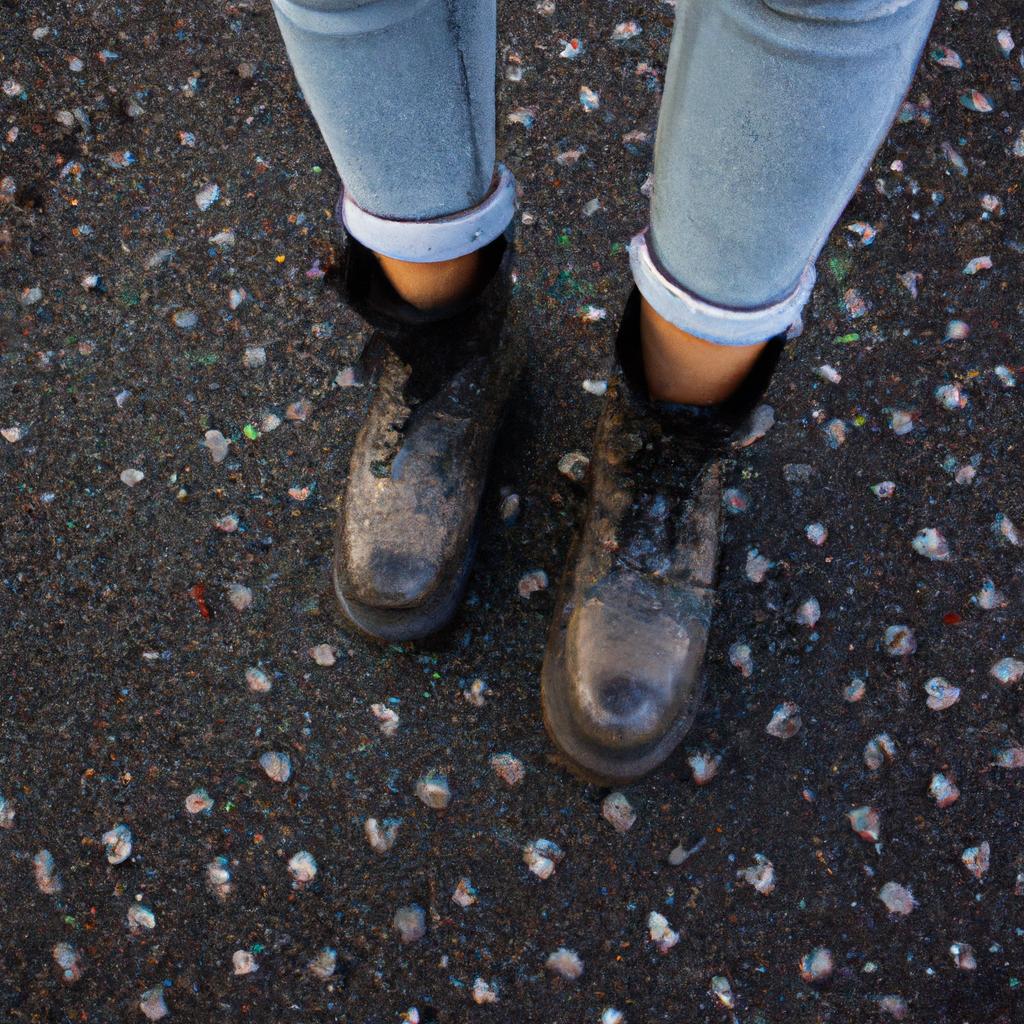 Person wearing various stylish boots